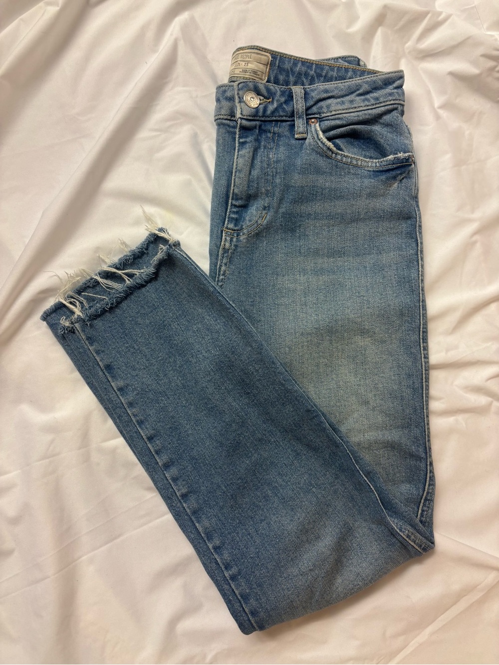 Free People Light Blue Straight Leg Jeans | Size 25
